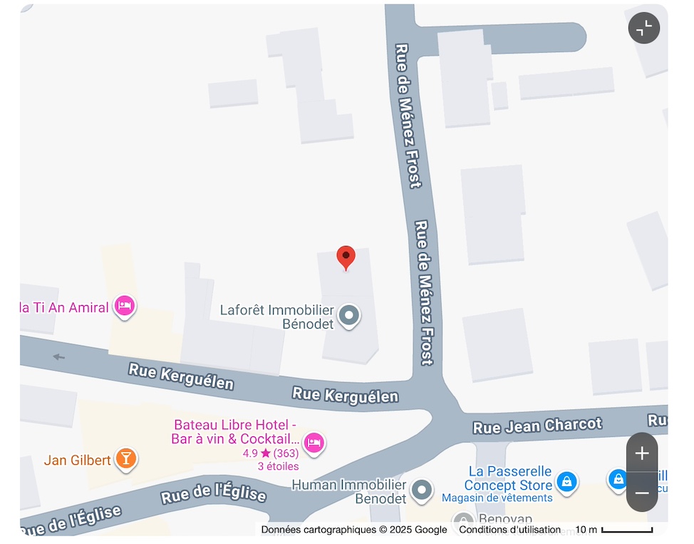 Localisation du cabinet à Bénodet